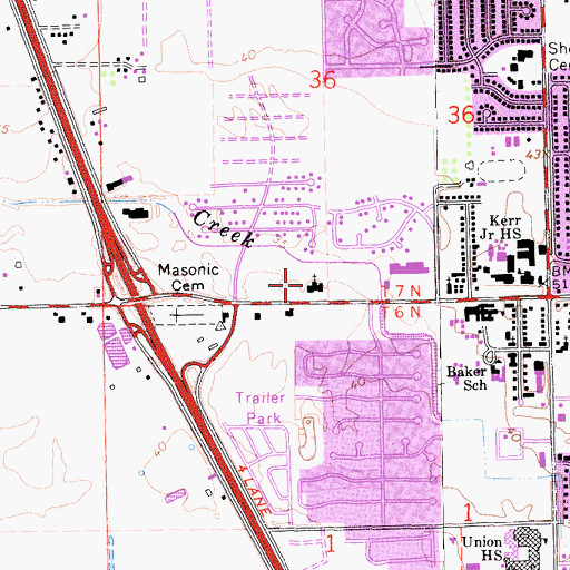 Topographic Map of Elk Grove United Methodist Church, CA