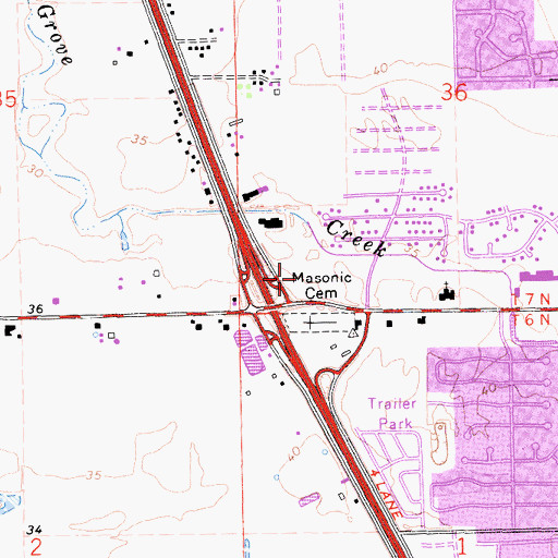 Topographic Map of Elk Grove Village Shopping Center, CA