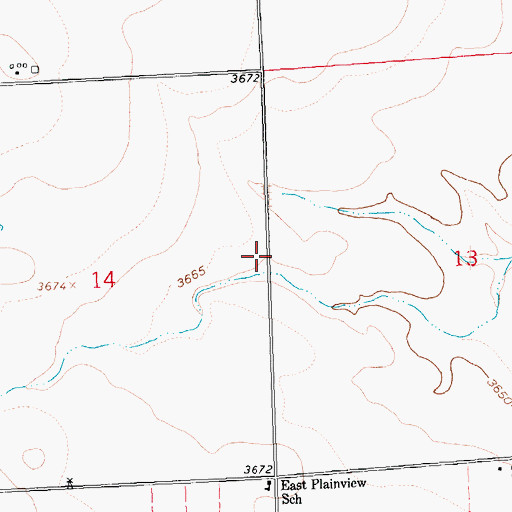 Topographic Map of East Plainview School, CO