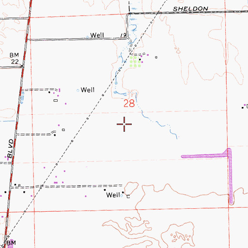 Topographic Map of John Ehrhardt Elementary School, CA