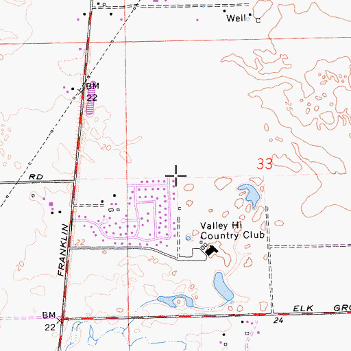 Topographic Map of Pedersen Park, CA