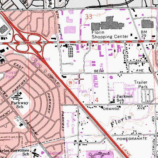 Topographic Map of Rizzal Park, CA