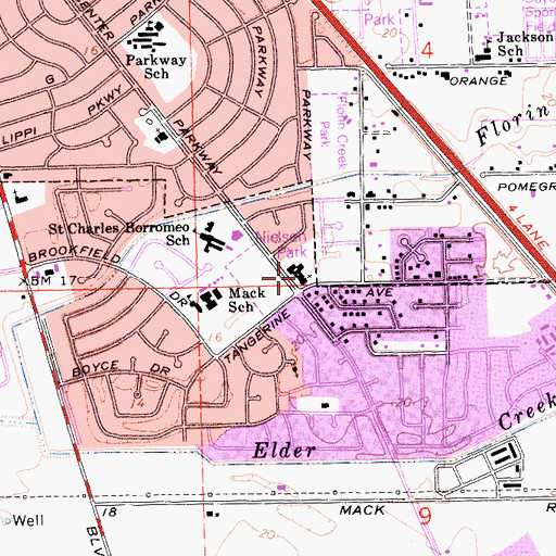 Topographic Map of Saint Lukes Lutheran Church, CA