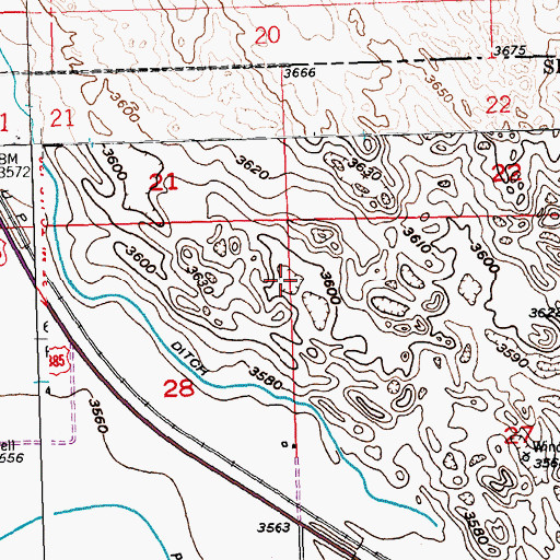 Topographic Map of Julesburg Water Works, CO