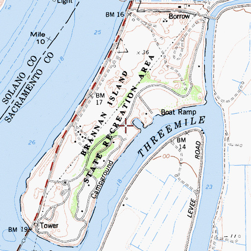 Topographic Map of Delta Vista Berthing Area, CA