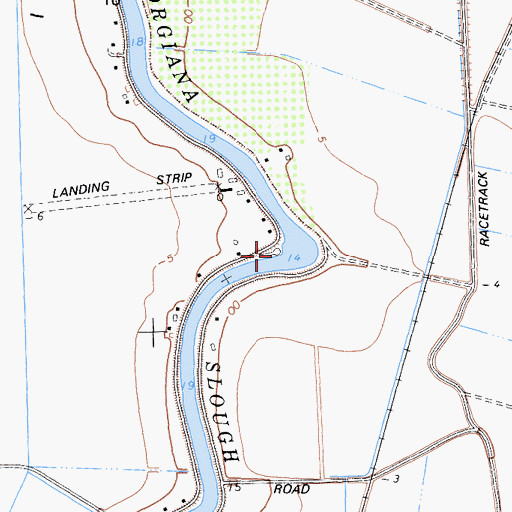 Topographic Map of Georgiana Slough Fishing Access, CA