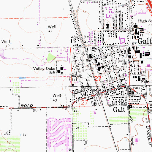 Topographic Map of Harvey Park, CA