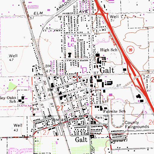 Topographic Map of Smud Park, CA