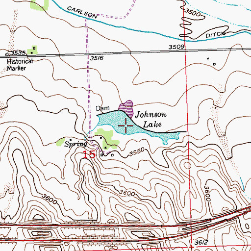 Topographic Map of Johnson Lake, CO