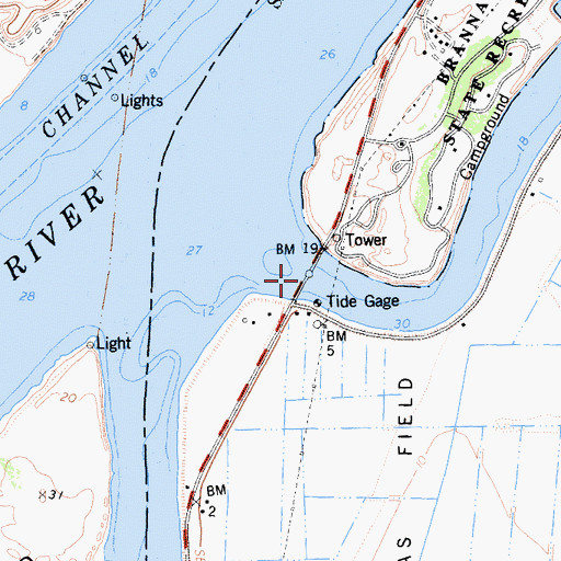 Topographic Map of Threemile Bridge, CA