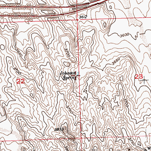 Topographic Map of Johnson Spring, CO