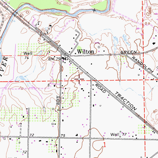 Topographic Map of Wilton Post Office, CA