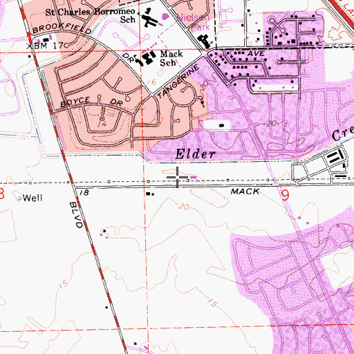 Topographic Map of Church of Christ, CA