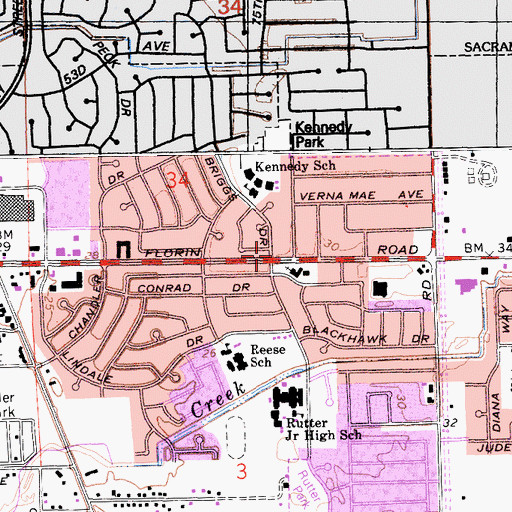 Topographic Map of Church of the Living God Worship Center, CA