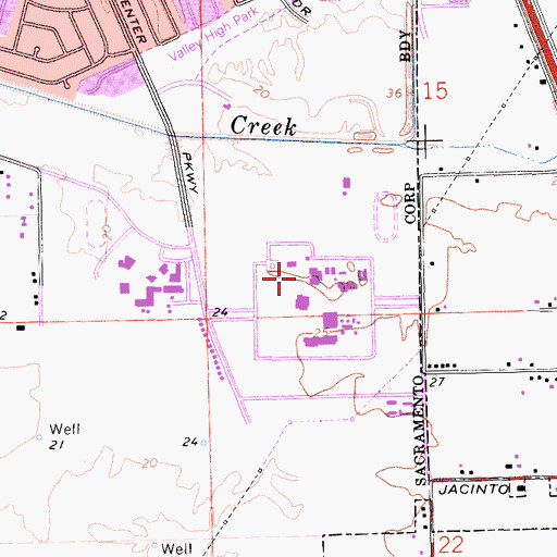 Topographic Map of Cosumnes River College, CA
