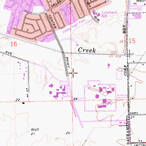 Topographic Map of Cosumnes School Park, CA