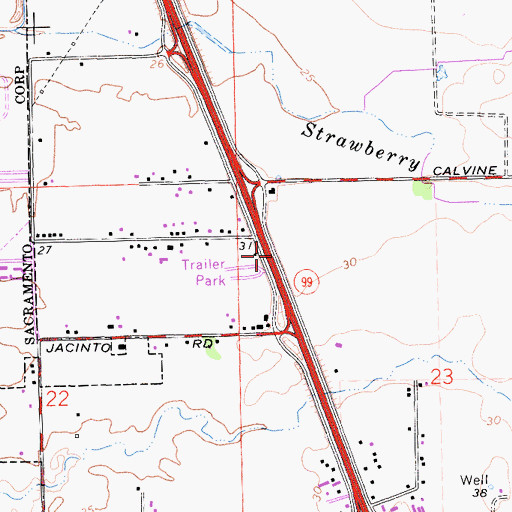 Topographic Map of Crossroads Community Church, CA