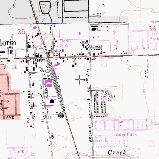 Topographic Map of Florin Assembly of God Church, CA