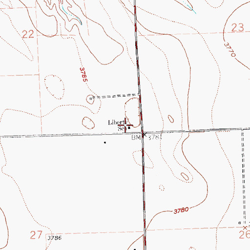 Topographic Map of Liberty School, CO