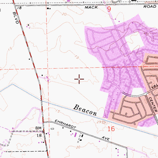 Topographic Map of Prairie School Park, CA