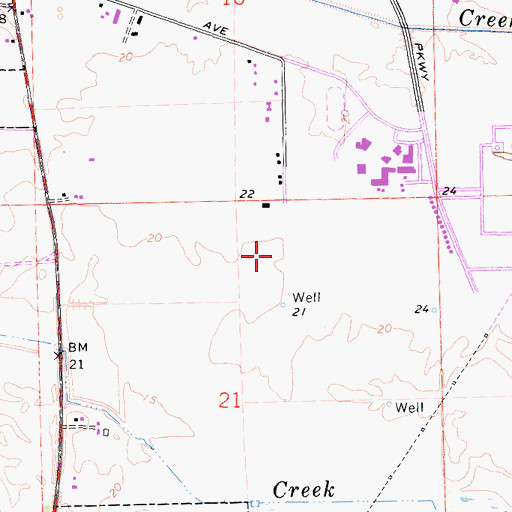 Topographic Map of Reith Park, CA