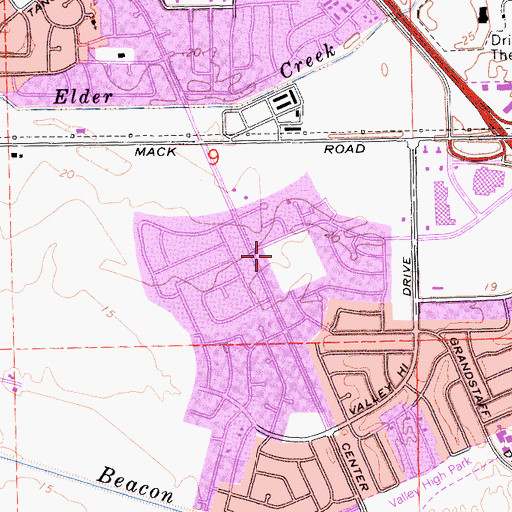 Topographic Map of Rio Cazadero Continuation High School, CA