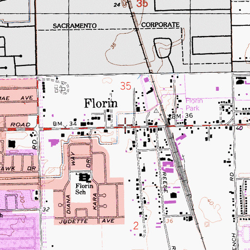 Topographic Map of Saint Jude Christian Tabernacle, CA