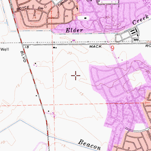 Topographic Map of Samuel Jackman Middle School, CA