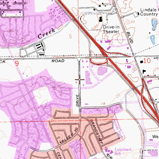 Topographic Map of Valley Hi Village Shopping Center, CA