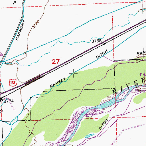 Topographic Map of Ramsey Ditch, CO