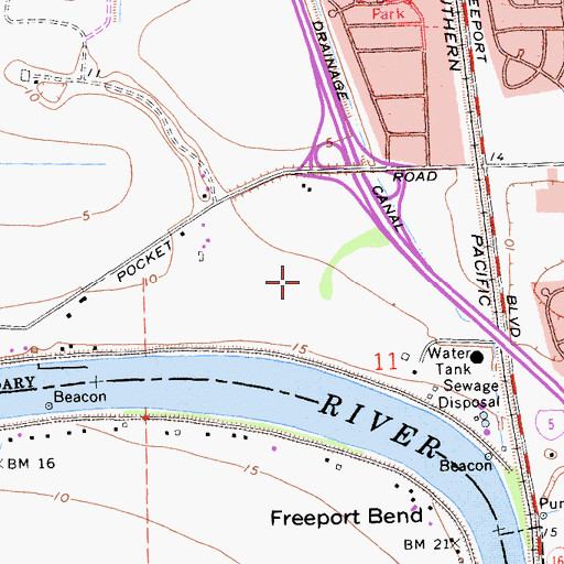 Topographic Map of Marriott Park, CA