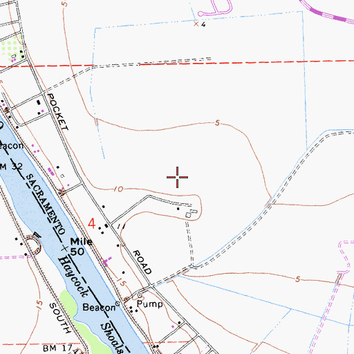 Topographic Map of Martin Luther King Junior Elementary School, CA