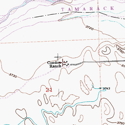 Topographic Map of Candon Ranch, CO