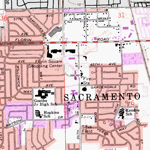 Topographic Map of Meadowview Bible Church, CA