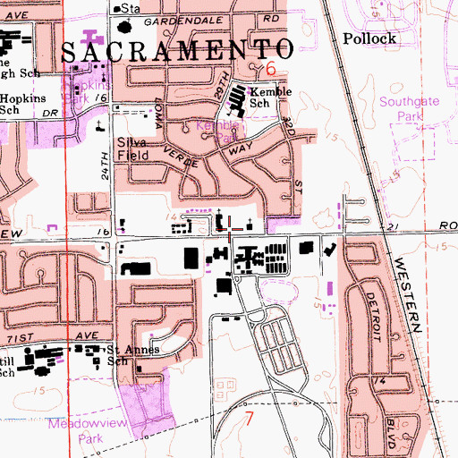 Topographic Map of Memorial Christian Life Center, CA