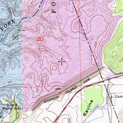 Topographic Map of Mormon Island School (historical), CA