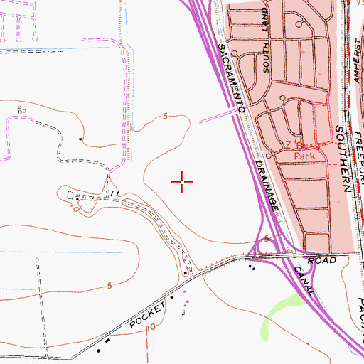 Topographic Map of Parkway Oak Park, CA