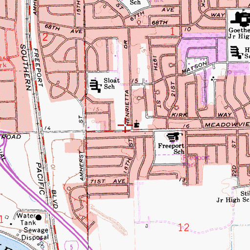 Topographic Map of Sacramento Chinese Baptist Church, CA