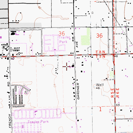 Topographic Map of Saint Pauls Catholic Church, CA