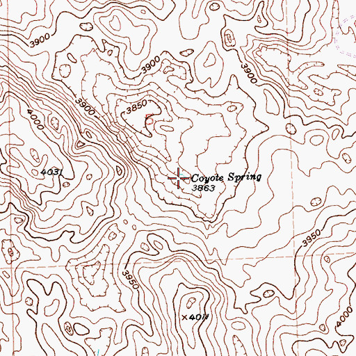 Topographic Map of Coyote Spring, CO