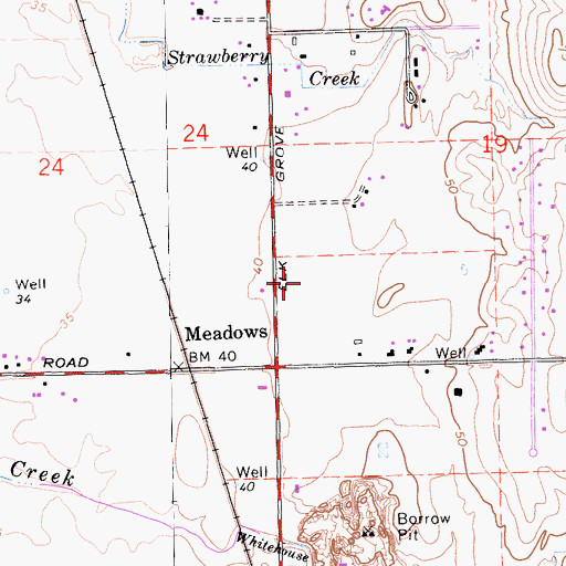 Topographic Map of Saint Peter's Lutheran School, CA
