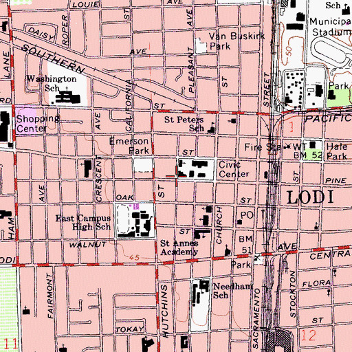 Topographic Map of Carnegie Library, CA