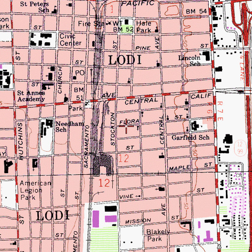 Topographic Map of Church of God, CA