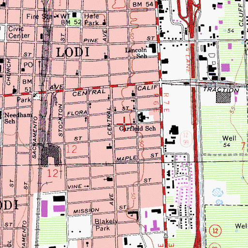 Topographic Map of Church of the Nazarene, CA