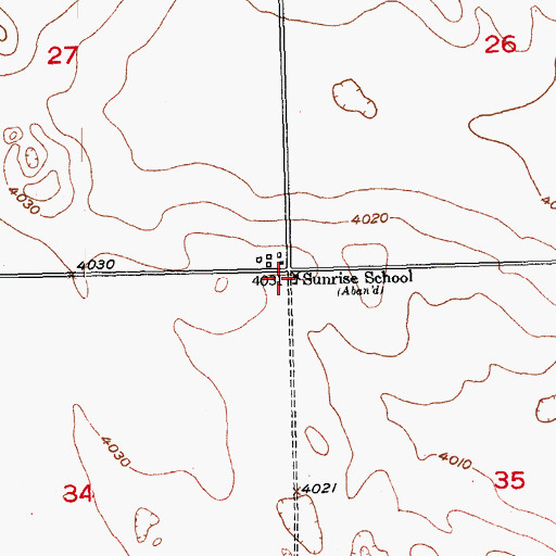 Topographic Map of Sunrise School, CO
