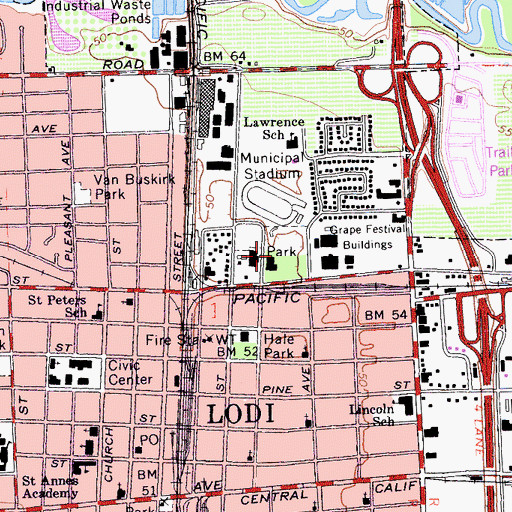 Topographic Map of Lawrence Park, CA