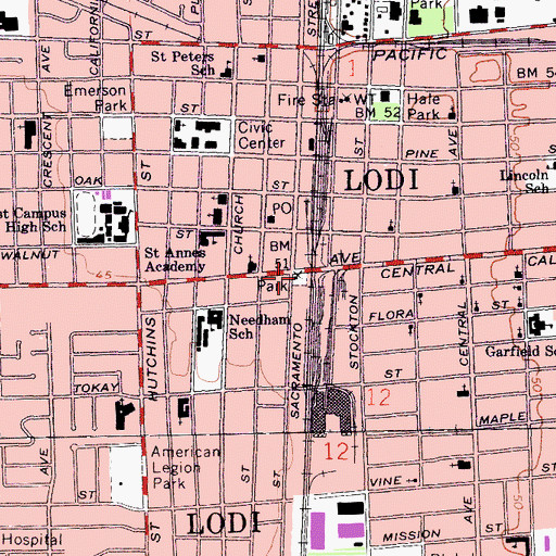 Topographic Map of Maple Square, CA