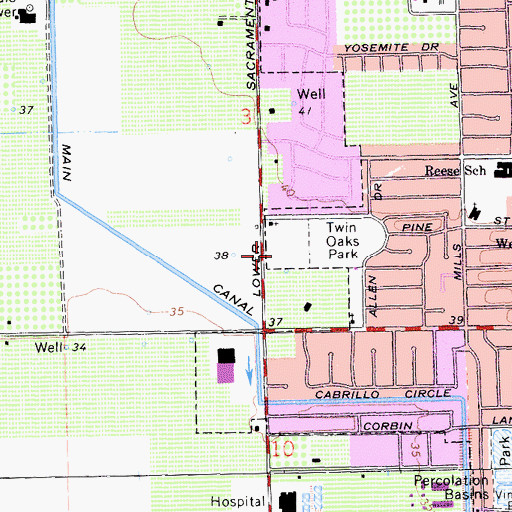 Topographic Map of Saint Peter Lutheran School, CA