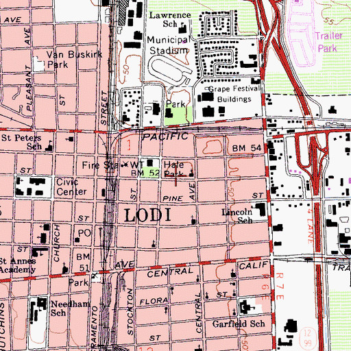 Topographic Map of Salem Evangelical Church, CA