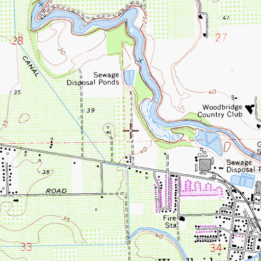 Topographic Map of Woodbridge Regional Park, CA